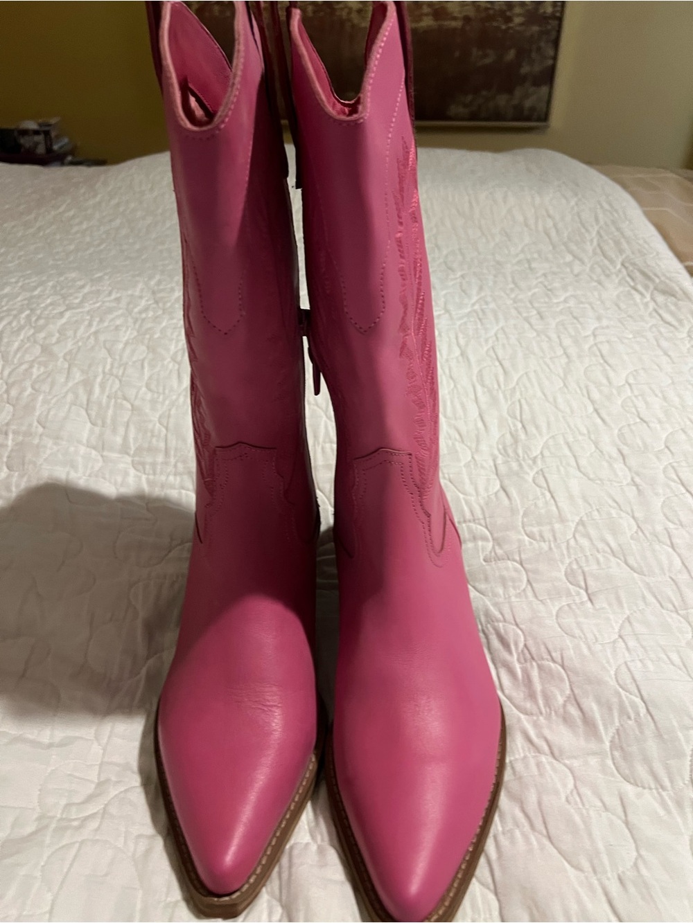 Matisse Hot Pink Western Pointed-Toe Mid Calf Boots